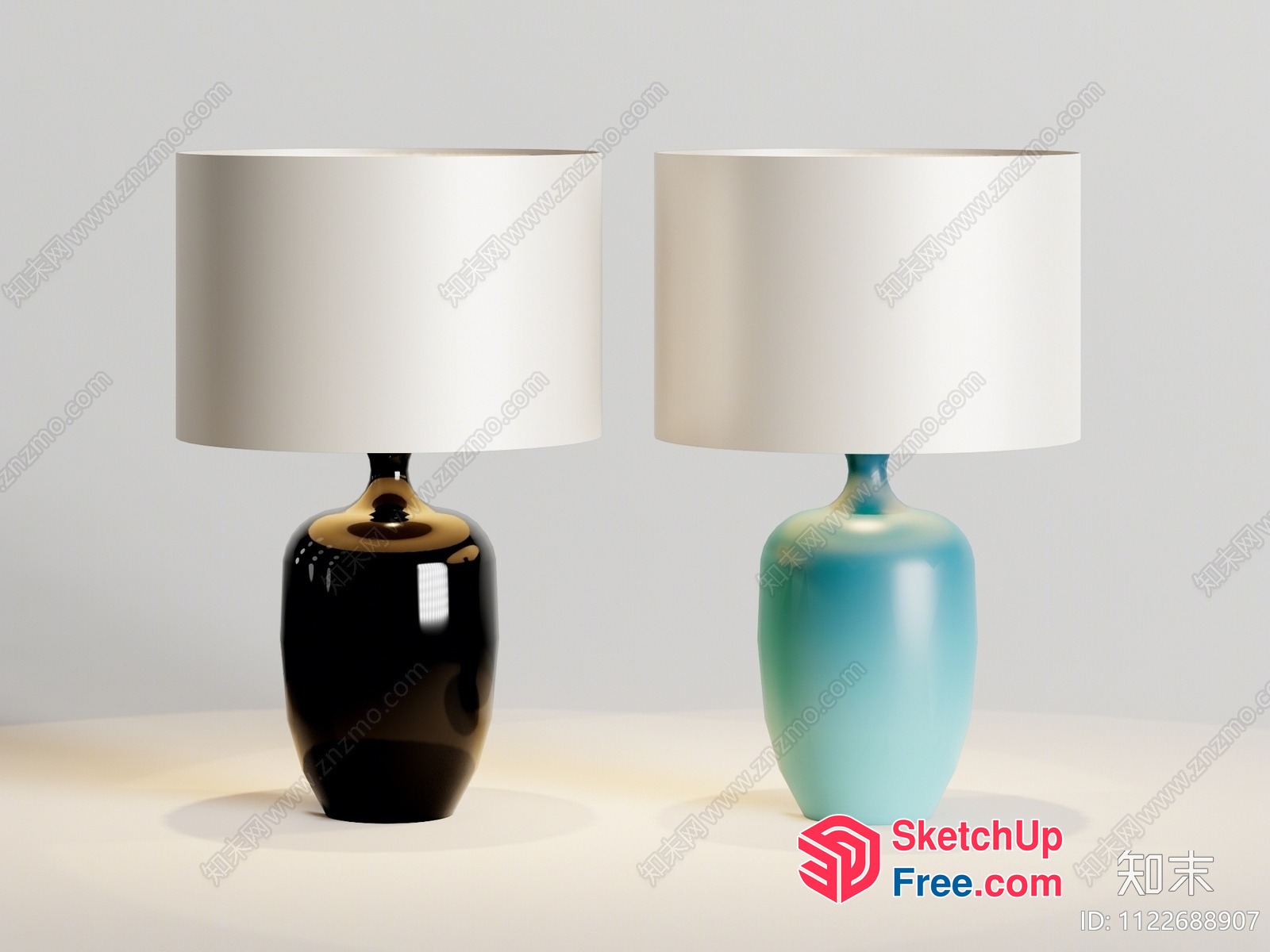 Elegant Table Lamps With Unique Vase Shaped Bases 3D SketchUp File