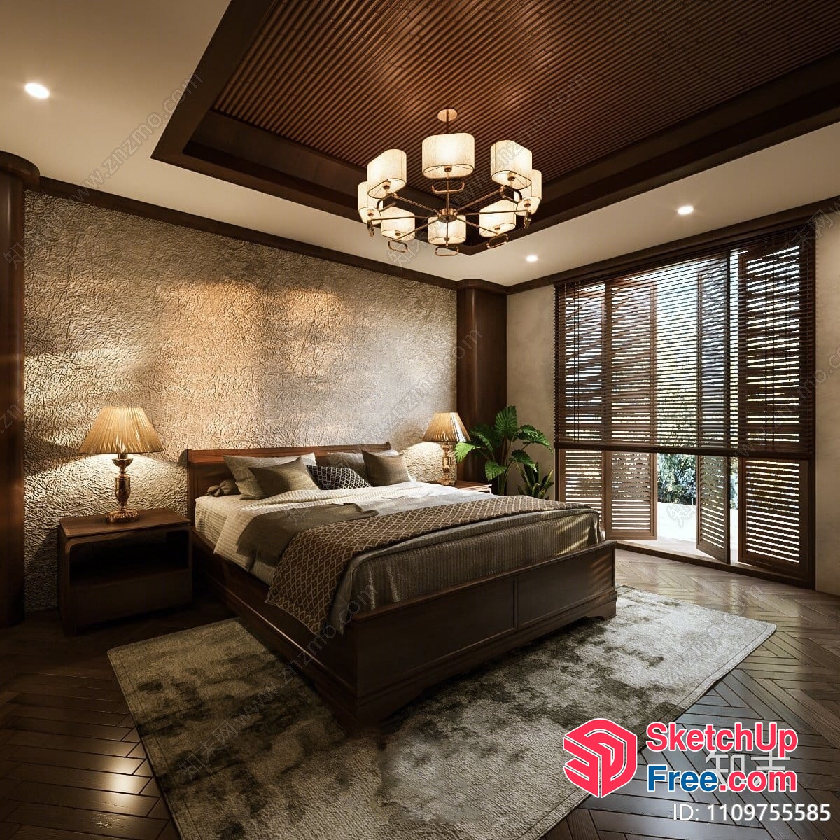 Cozy Modern Bedroom With Natural Light 3D SketchUp File