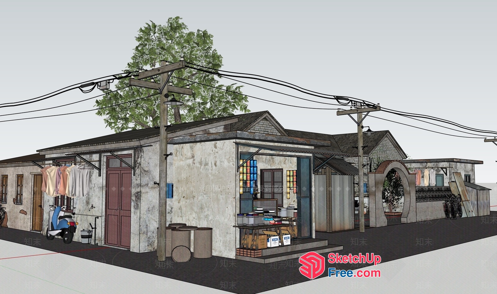 Exterior Decor Of A Traditional Chinese House 3D SketchUp File