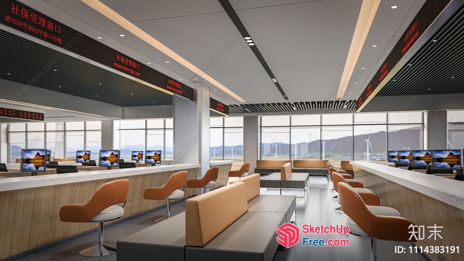 Modern Office Space With Contemporary Furniture And Natural Light 3D SketchUp File
