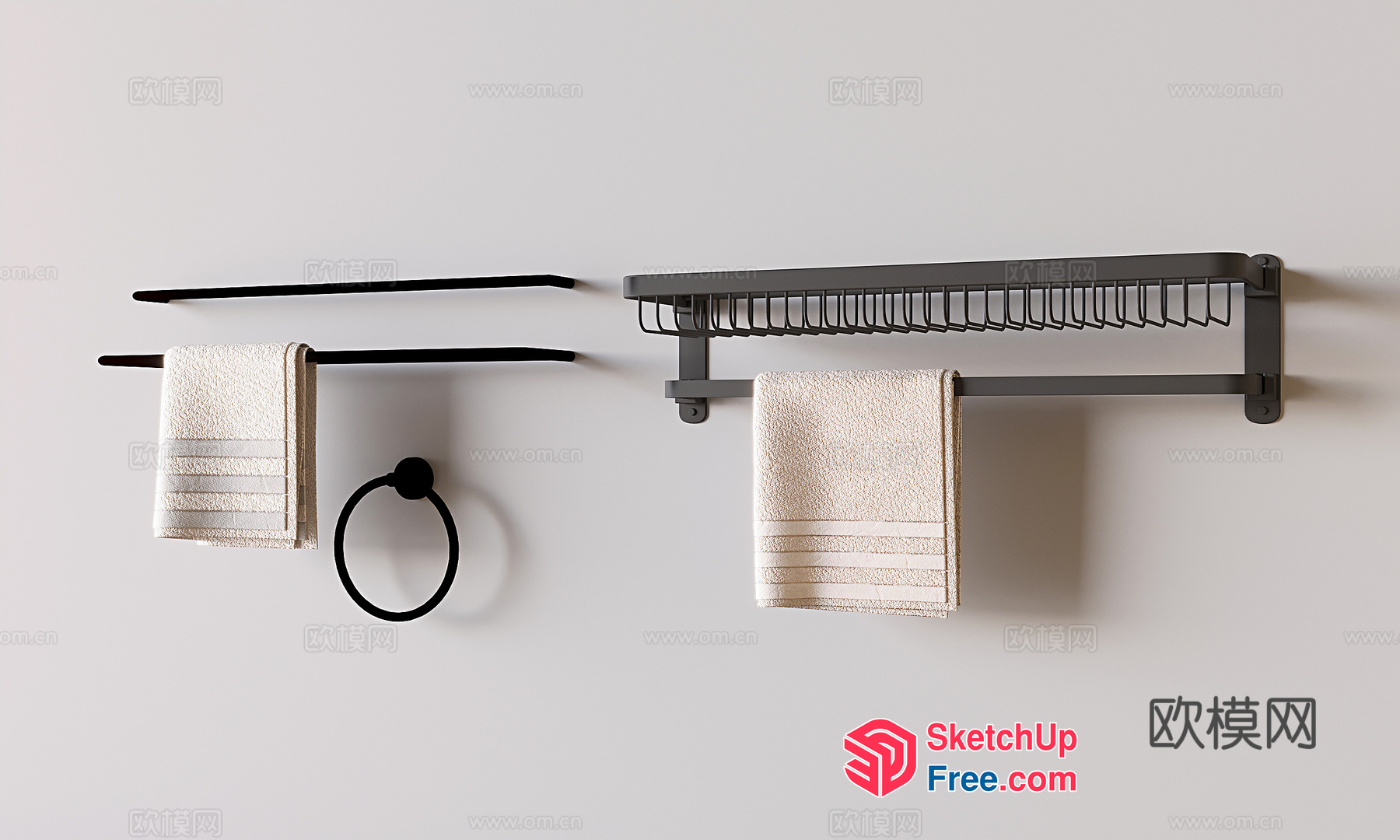 Towel Rack And Shelf For Bathroom Storage 3D SketchUp File