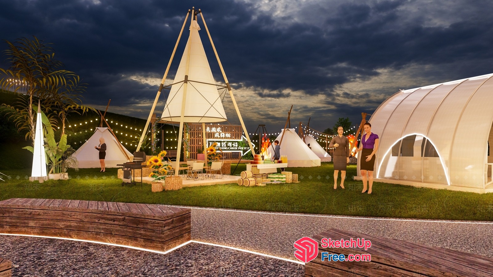 Outdoor Cultural Event Space 3D SketchUp File