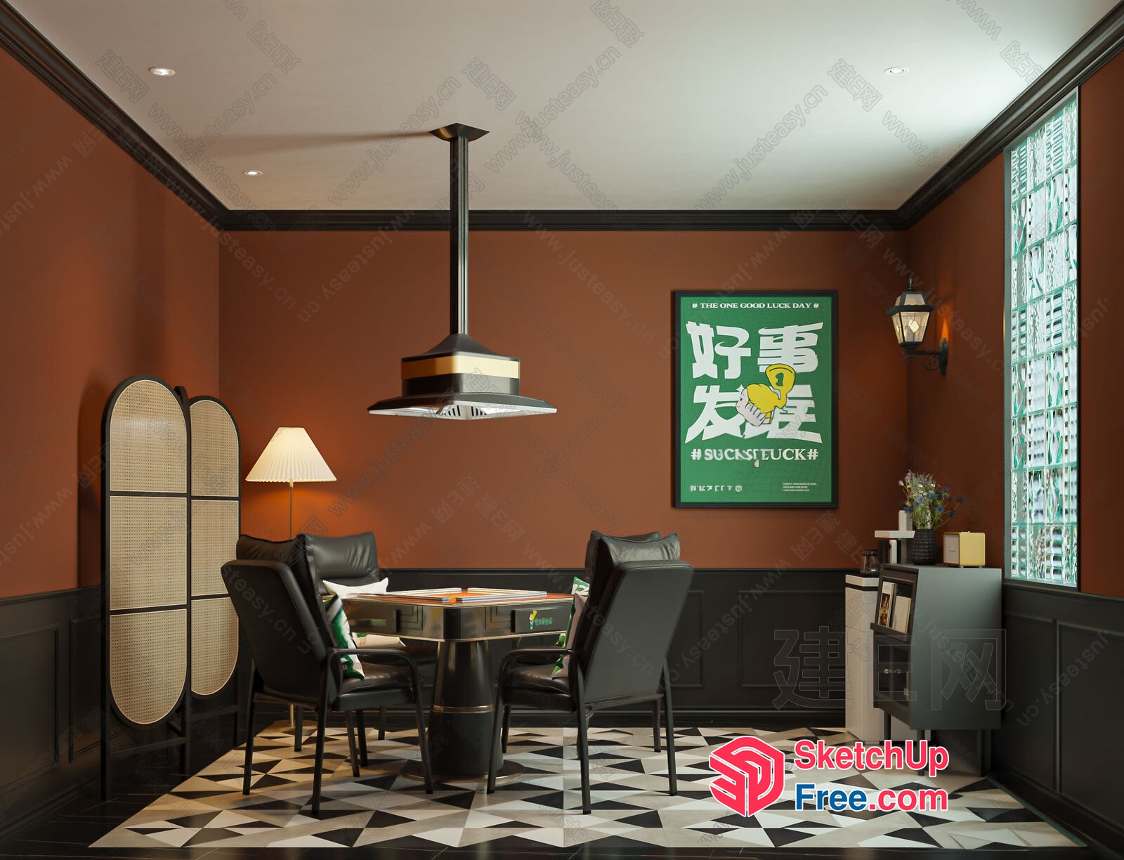 Stylish Dining Room With A Twist 3D SketchUp File