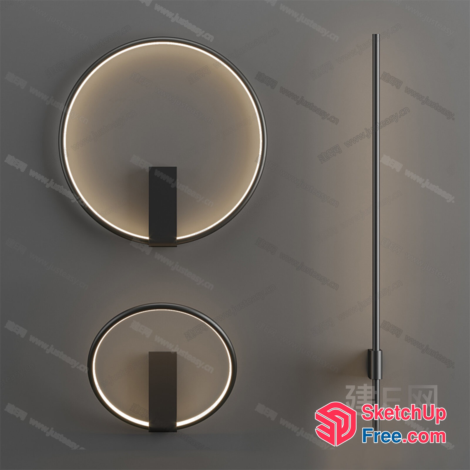 Modern Minimalist Wall Light Fixtures 3D SketchUp File