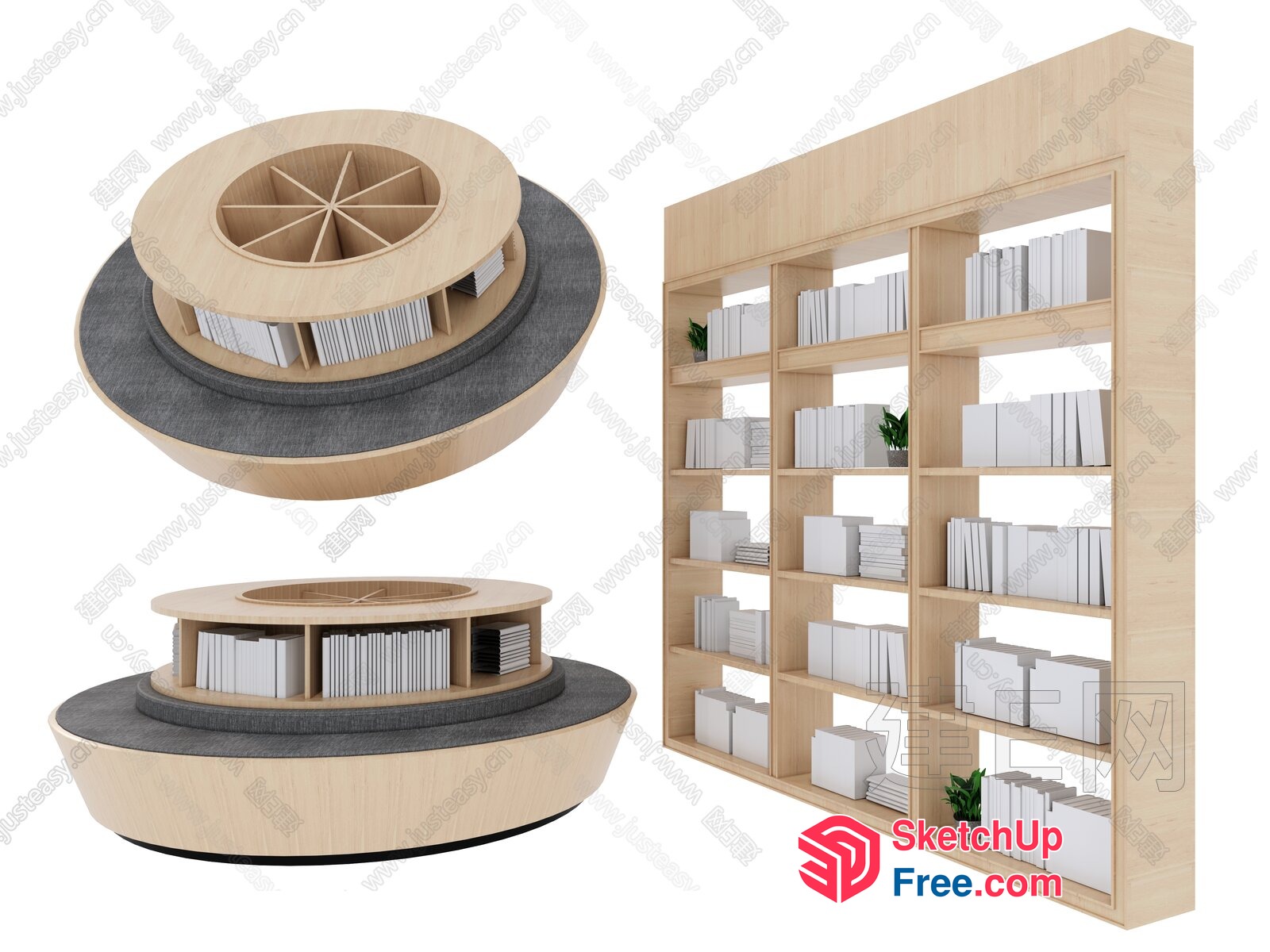 Bookcase And Bookshelf Arrangement 3D SketchUp File