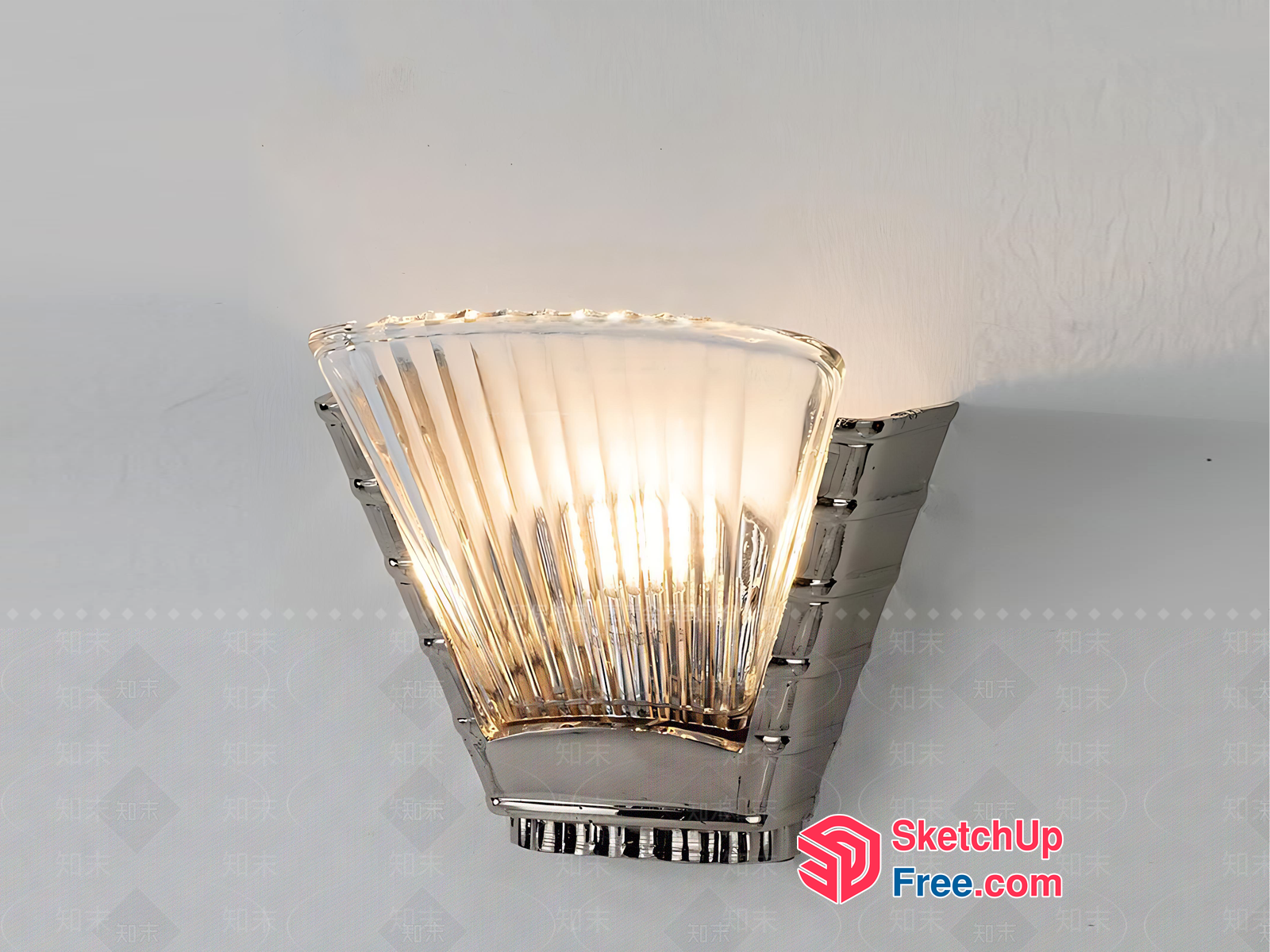 Art Deco-Inspired Glass And Metal Wall Sconce 3D SketchUp File