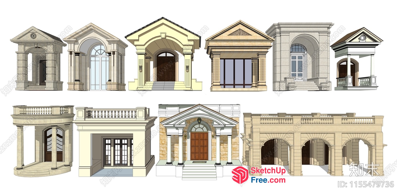 Architectural Exterior Design Elements 3D SketchUp File