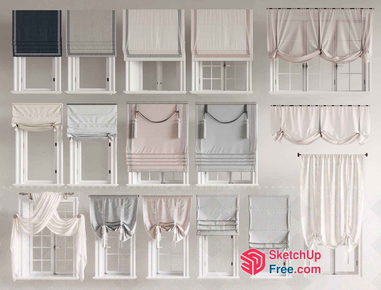 Elegant Window Treatments Collection 3D SketchUp File