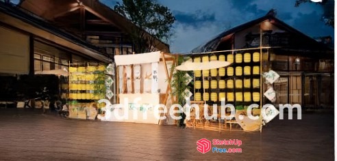 Exterior Homestay Building With Railing And Pillar 3D SketchUp File