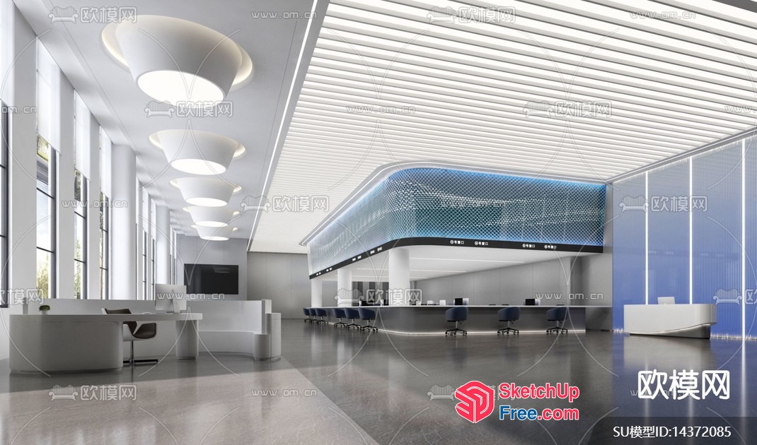 Modern Office Space With Sleek Furniture And Natural Light 3D SketchUp File