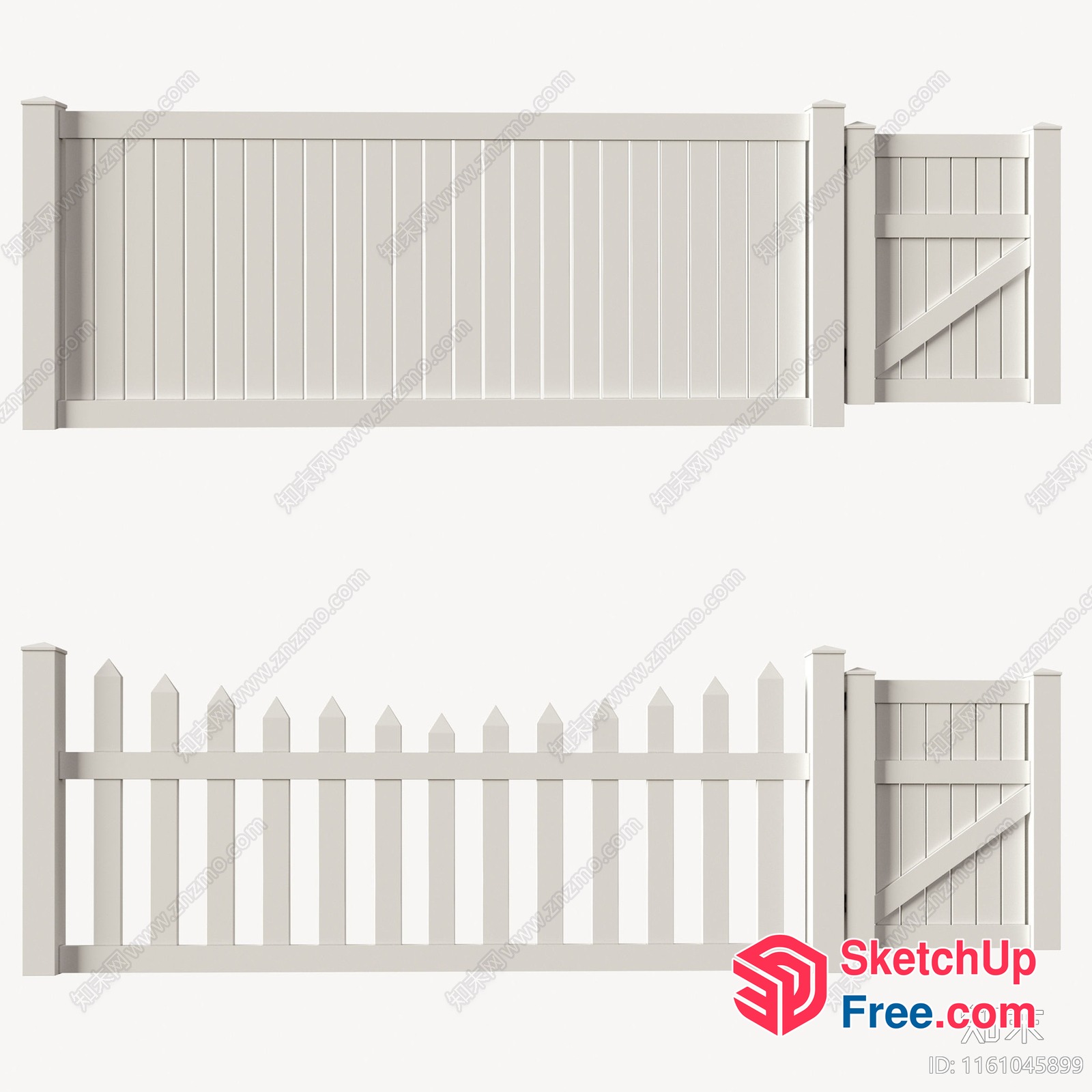 White Picket Fence Design 3D SketchUp File