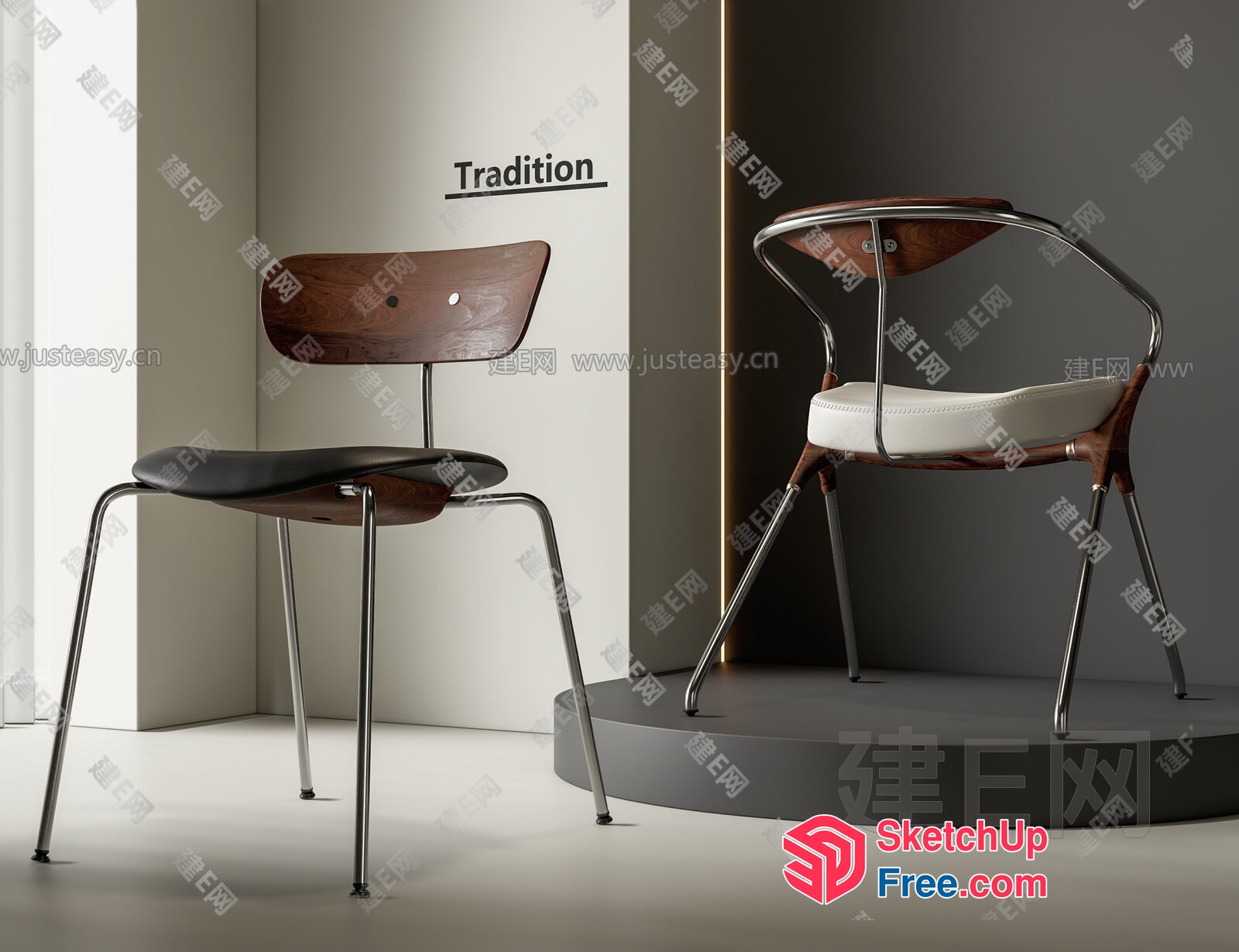 Modern Chairs In A Contemporary Setting 3D SketchUp File