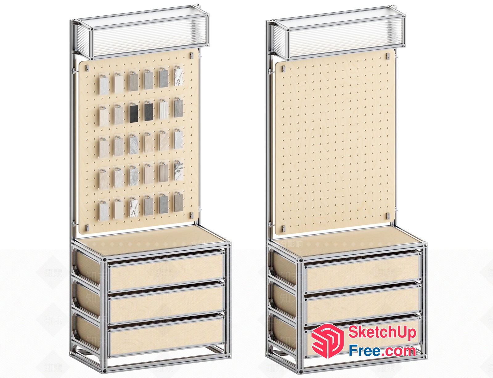 Modular Storage And Display Unit With Light Fixtures 3D SketchUp File
