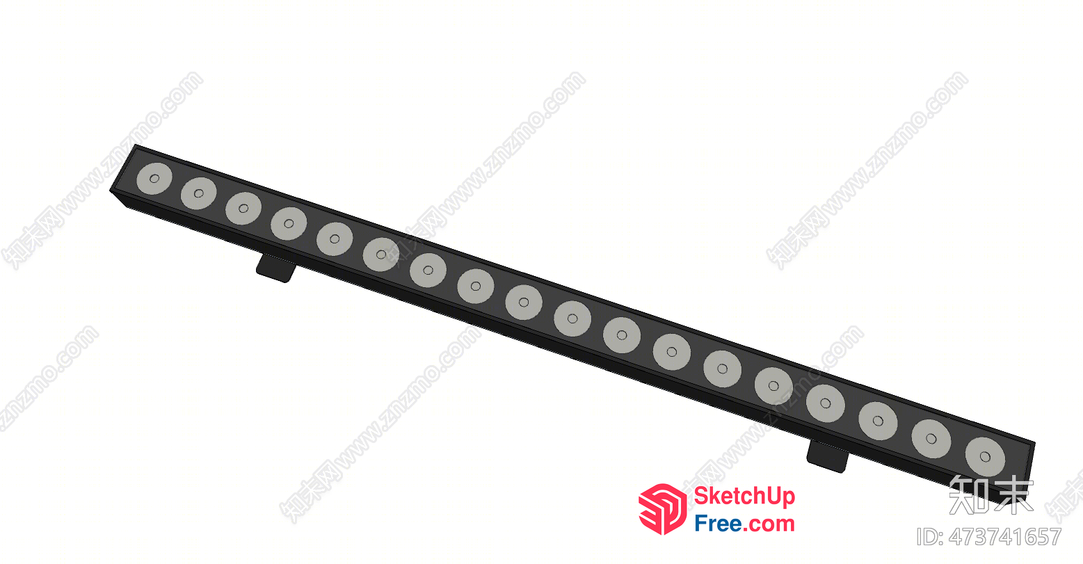 Black And Gray Light Fixture With Circular Lights 3D SketchUp File