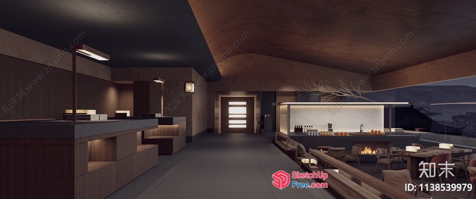Modern Interior With Natural Elements 3D SketchUp File