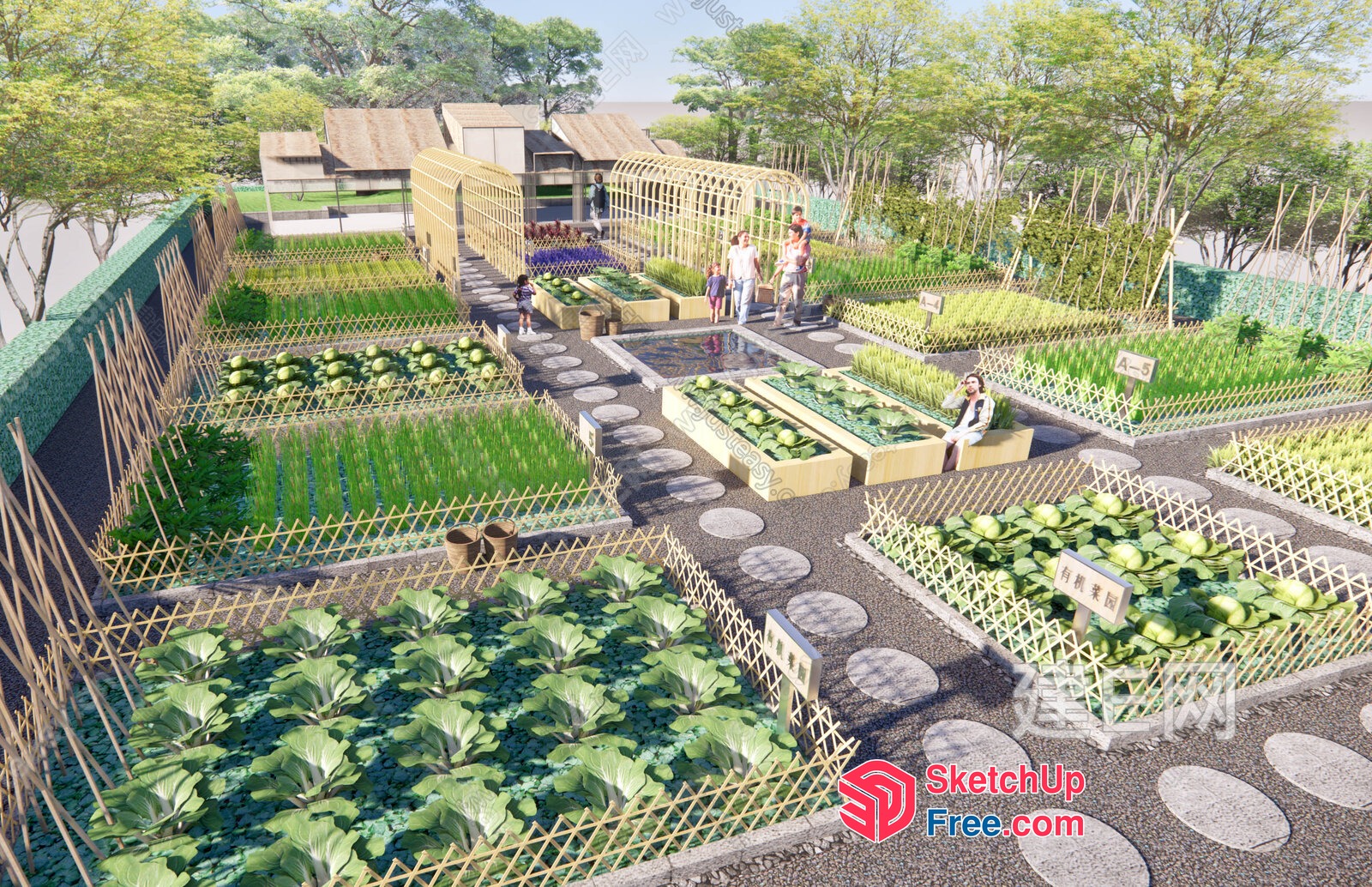 Vibrant Urban Oasis Garden 3D SketchUp File