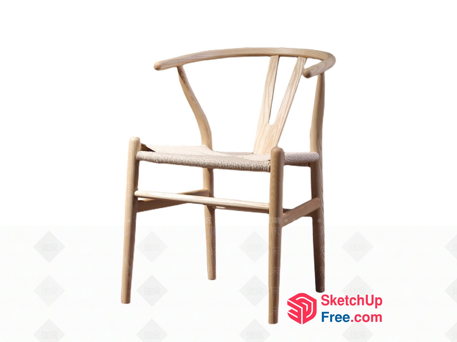 Simple Wooden Chair With Rope Seat 3D SketchUp File