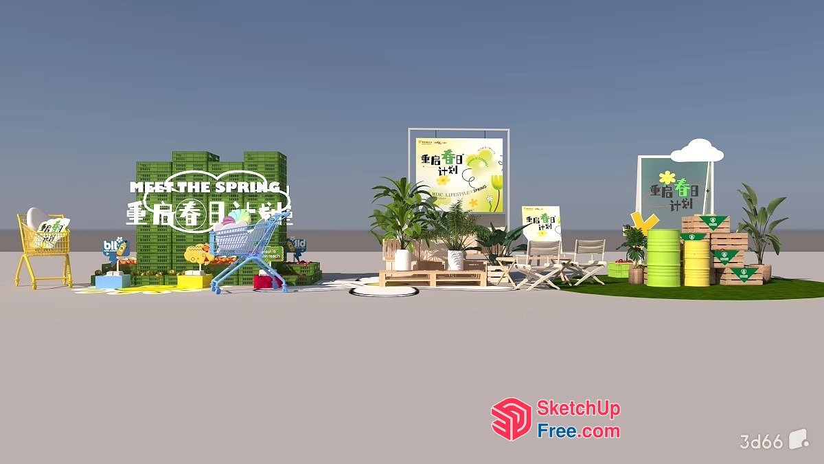 Meet The Spring Scene 3D SketchUp File