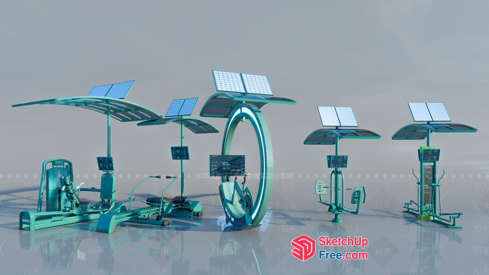 Futuristic Fitness Equipment 3D SketchUp File