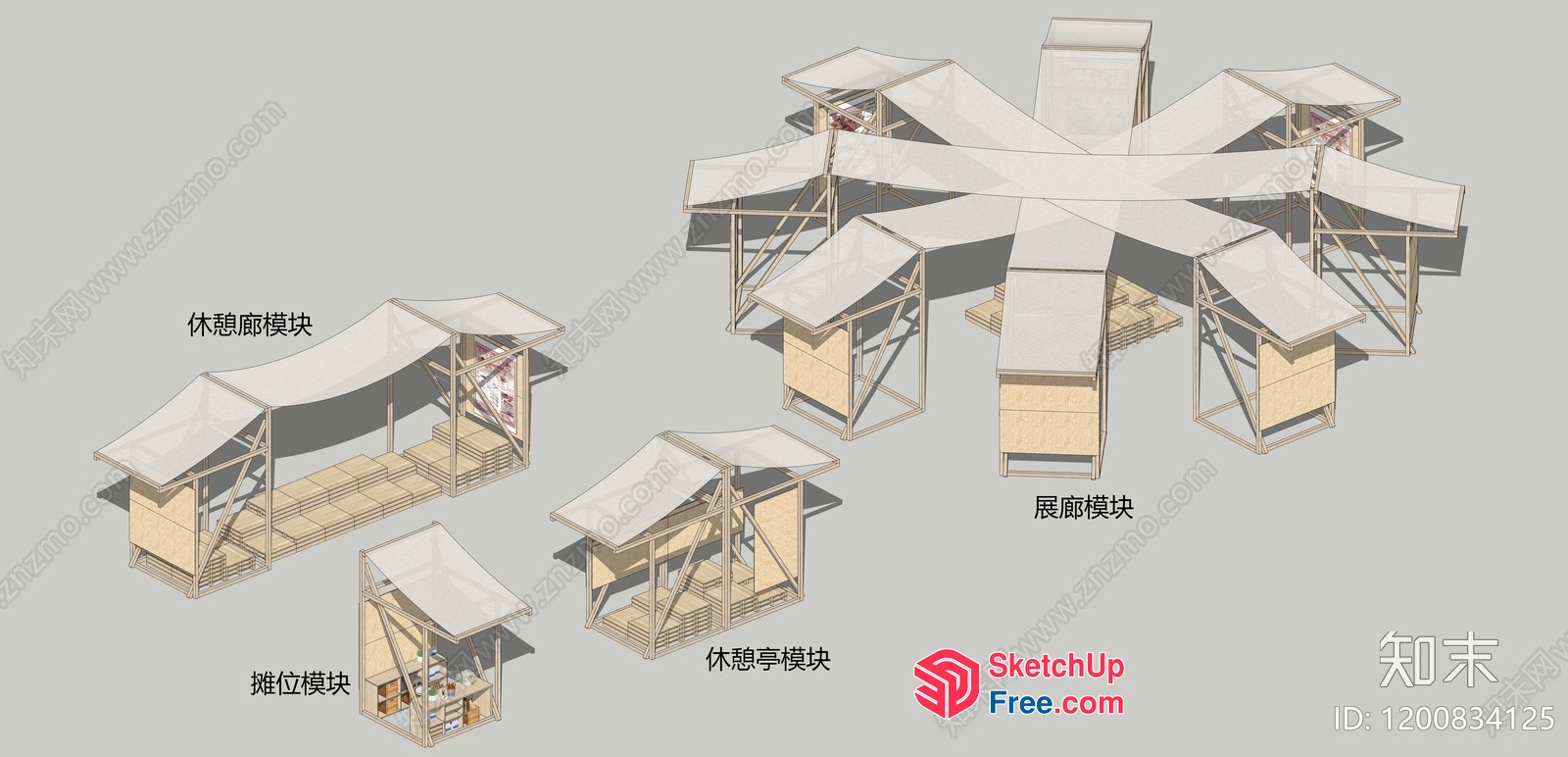 Asian Style Pavilion With Multiple Roofs And Openings 3D SketchUp File
