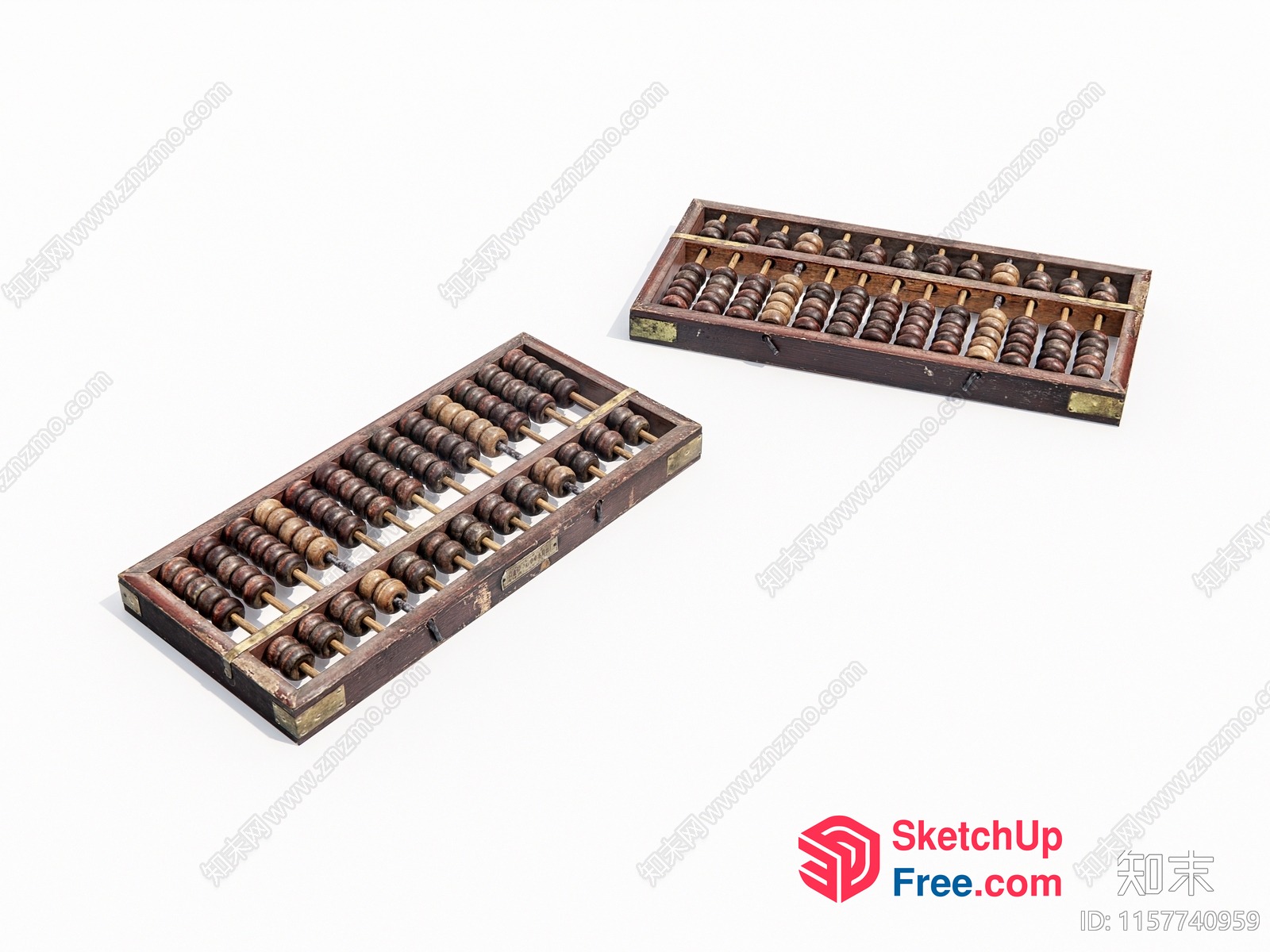 Wooden Abacus With Ornate Carvings 3D SketchUp File