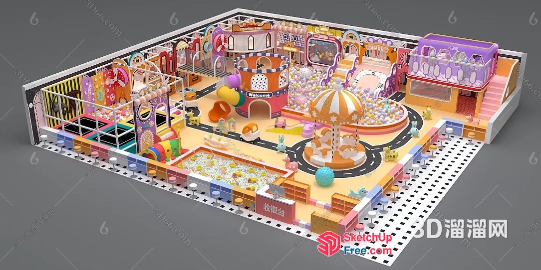 Colorful 3D Interior Model Of A Playful Children'S Room 3D SketchUp File