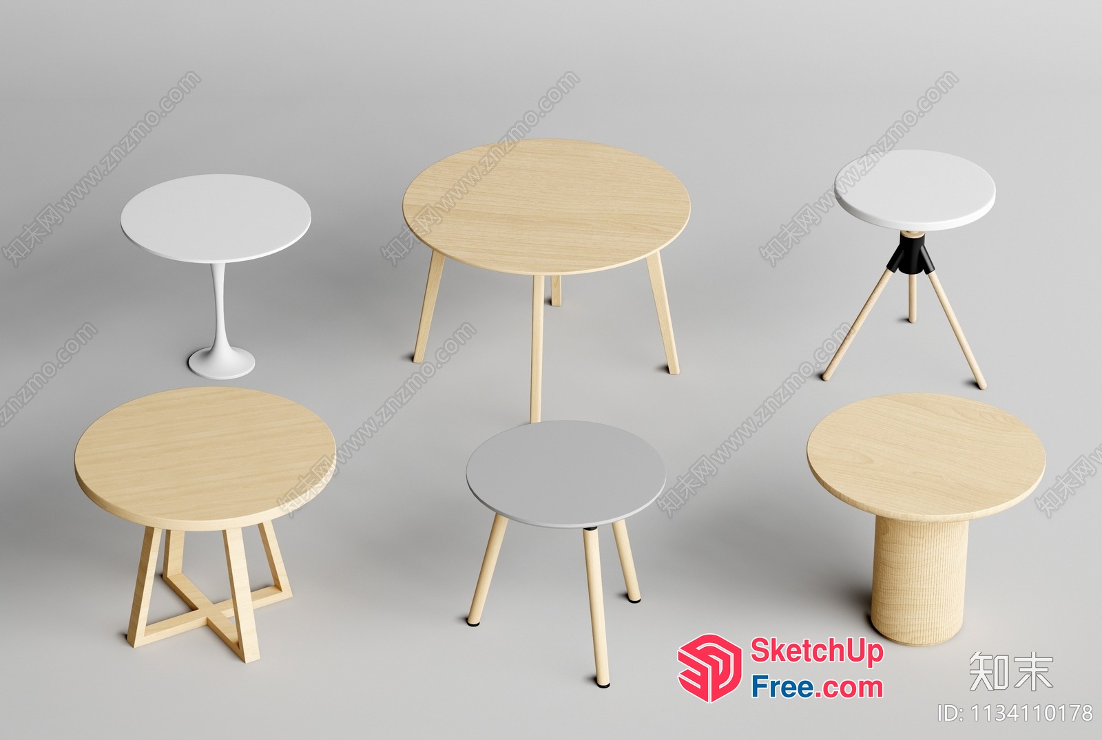 Set Of 5 Small Tables 3D SketchUp File