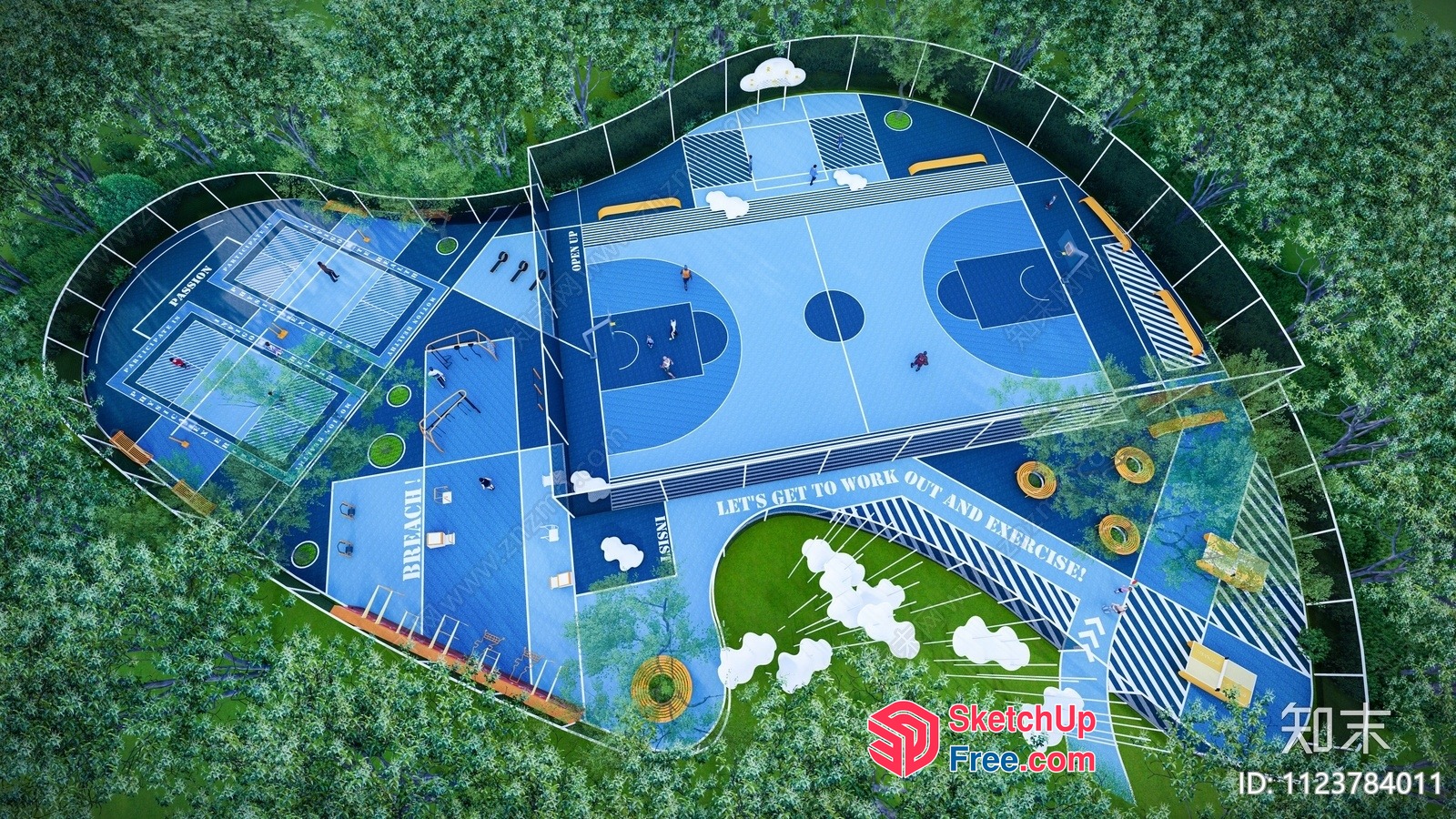 Modern Outdoor Sports And Recreation Complex 3D SketchUp File