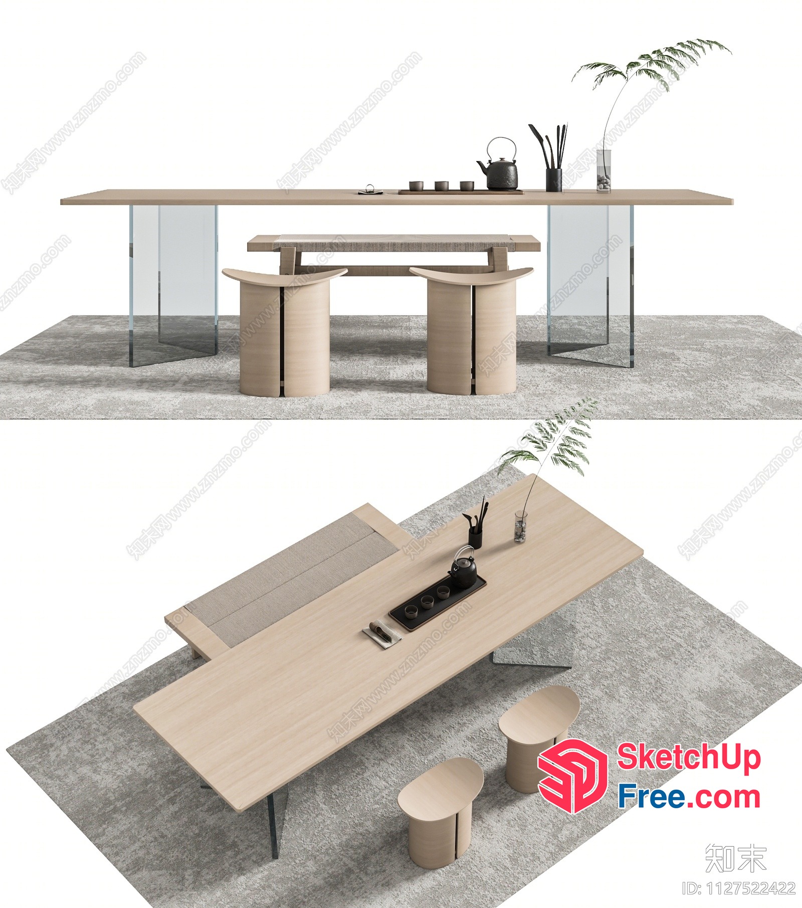 Elegant And Modern Japanese-Inspired Dining Room 3D SketchUp File