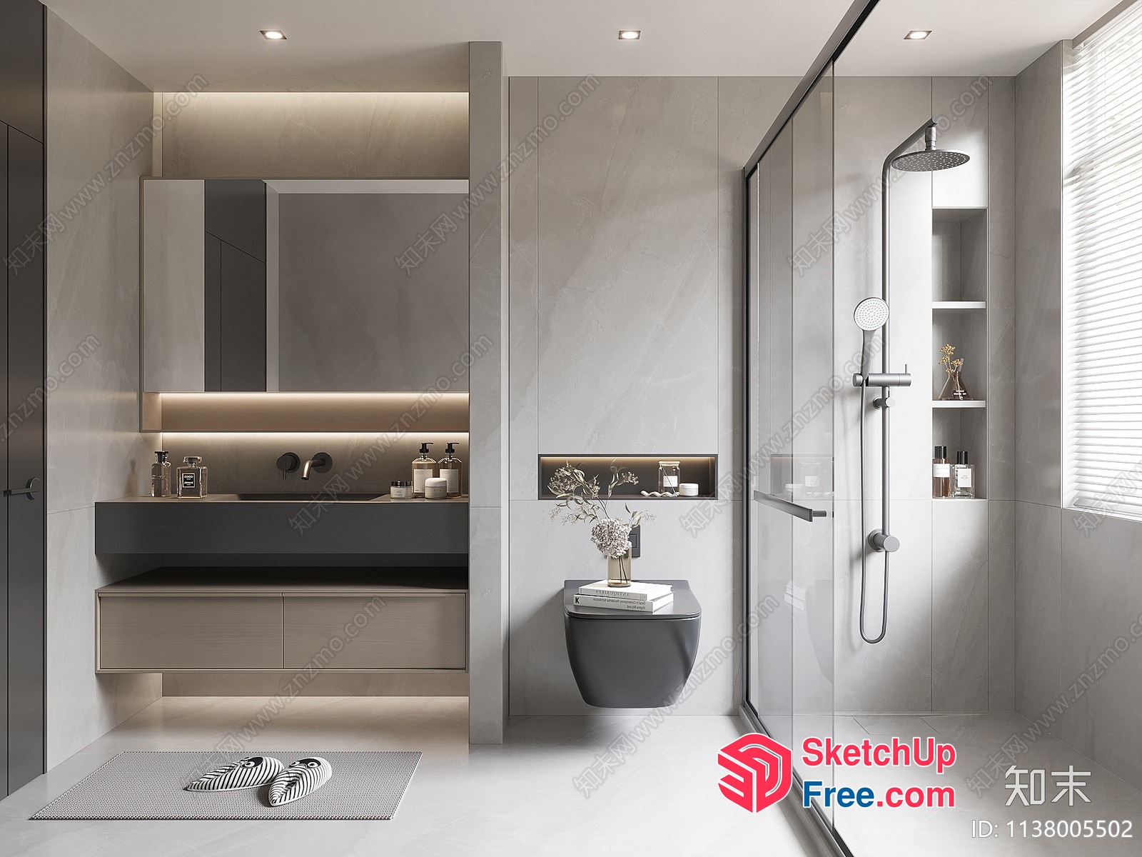 Sleek Modern Bathroom Decor 3D SketchUp File