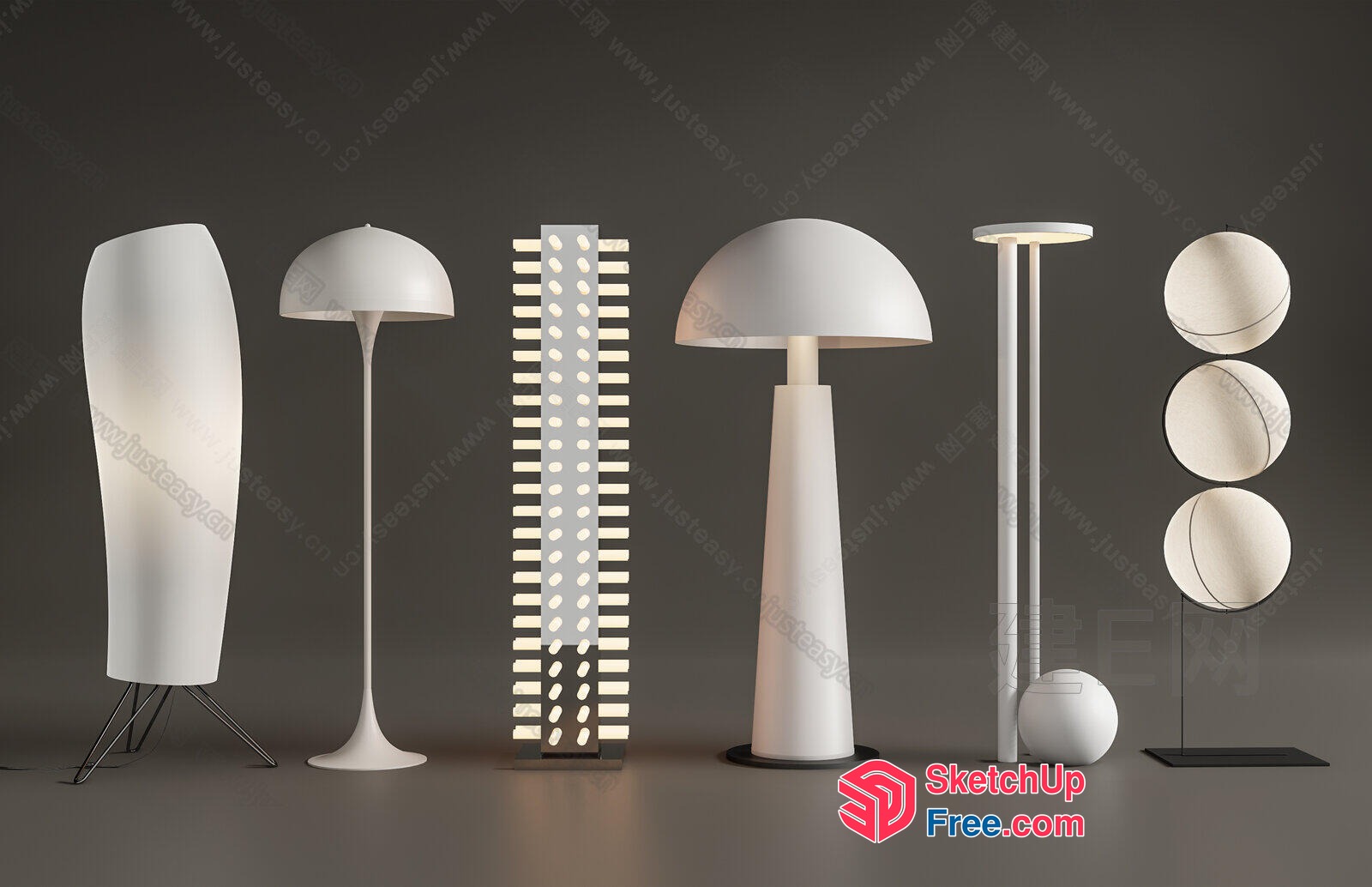 Elegant Modern Floor Lamps Collection 3D SketchUp File