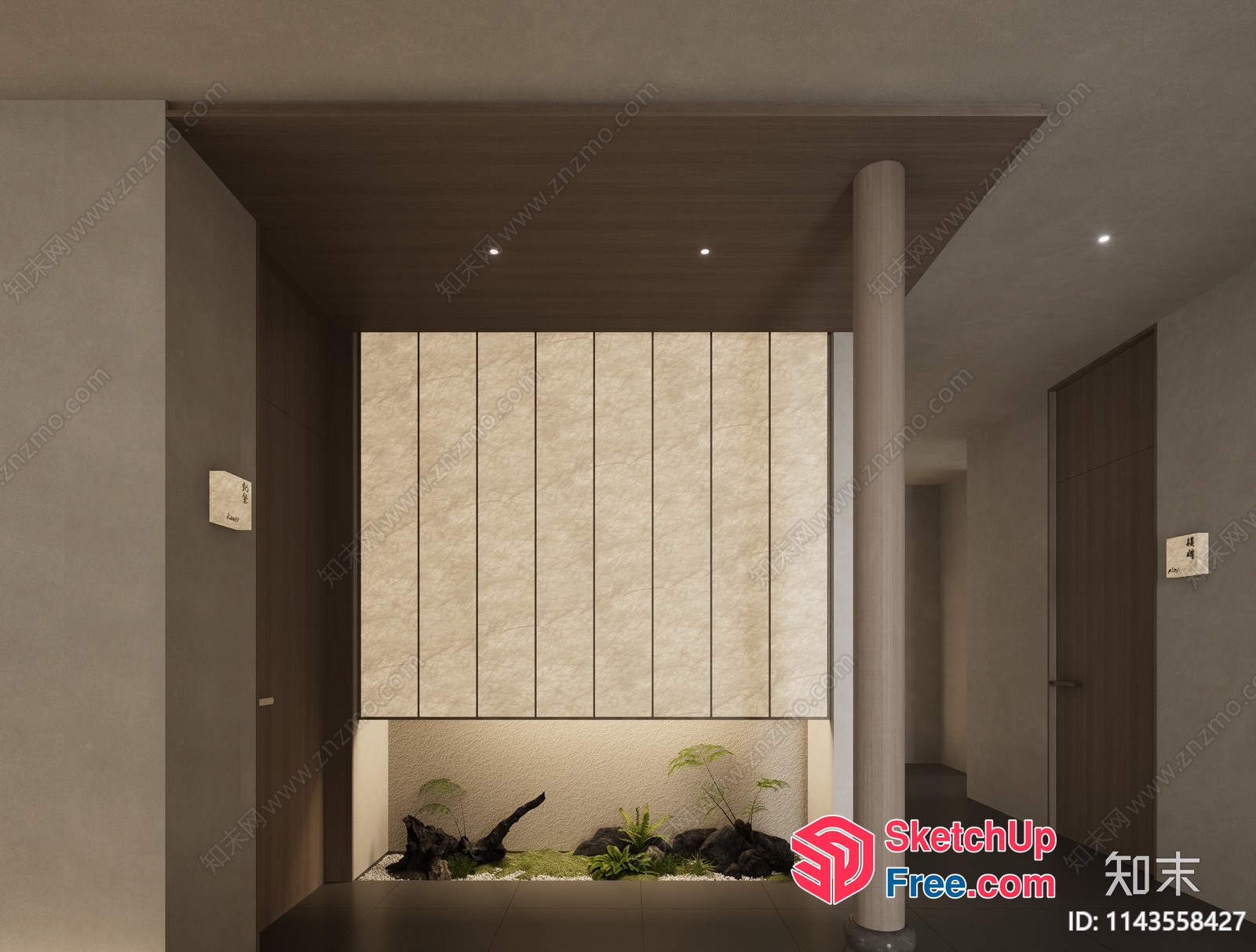 Elegant Minimalist Japanese Style Interior Design 3D SketchUp File
