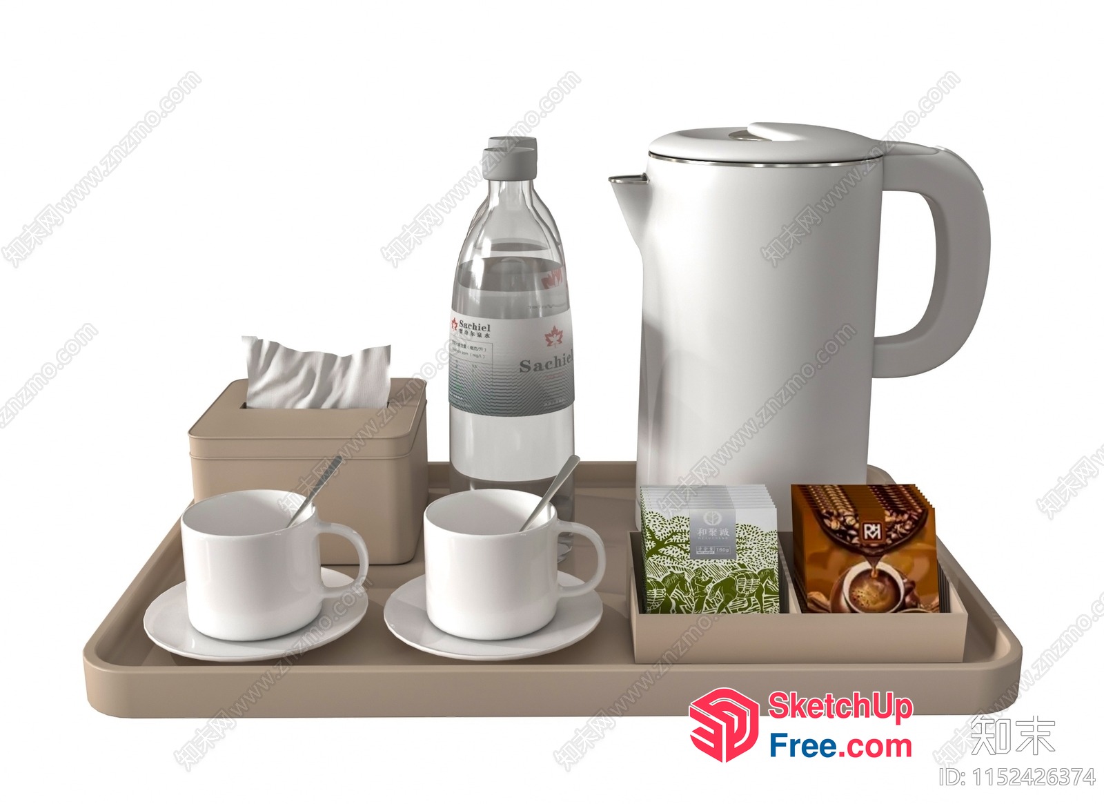 Hotel Room Service Tray 3D SketchUp File