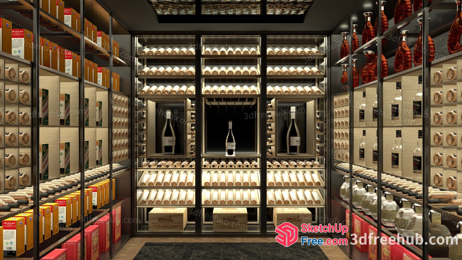 Luxurious Wine Storage And Display 3D SketchUp File