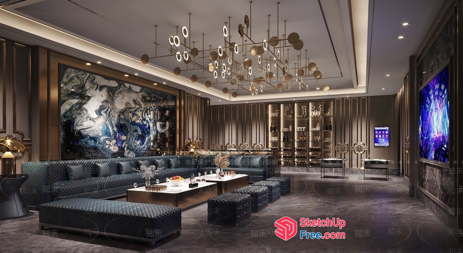 Modern Luxury Living Room Interior 3D SketchUp File
