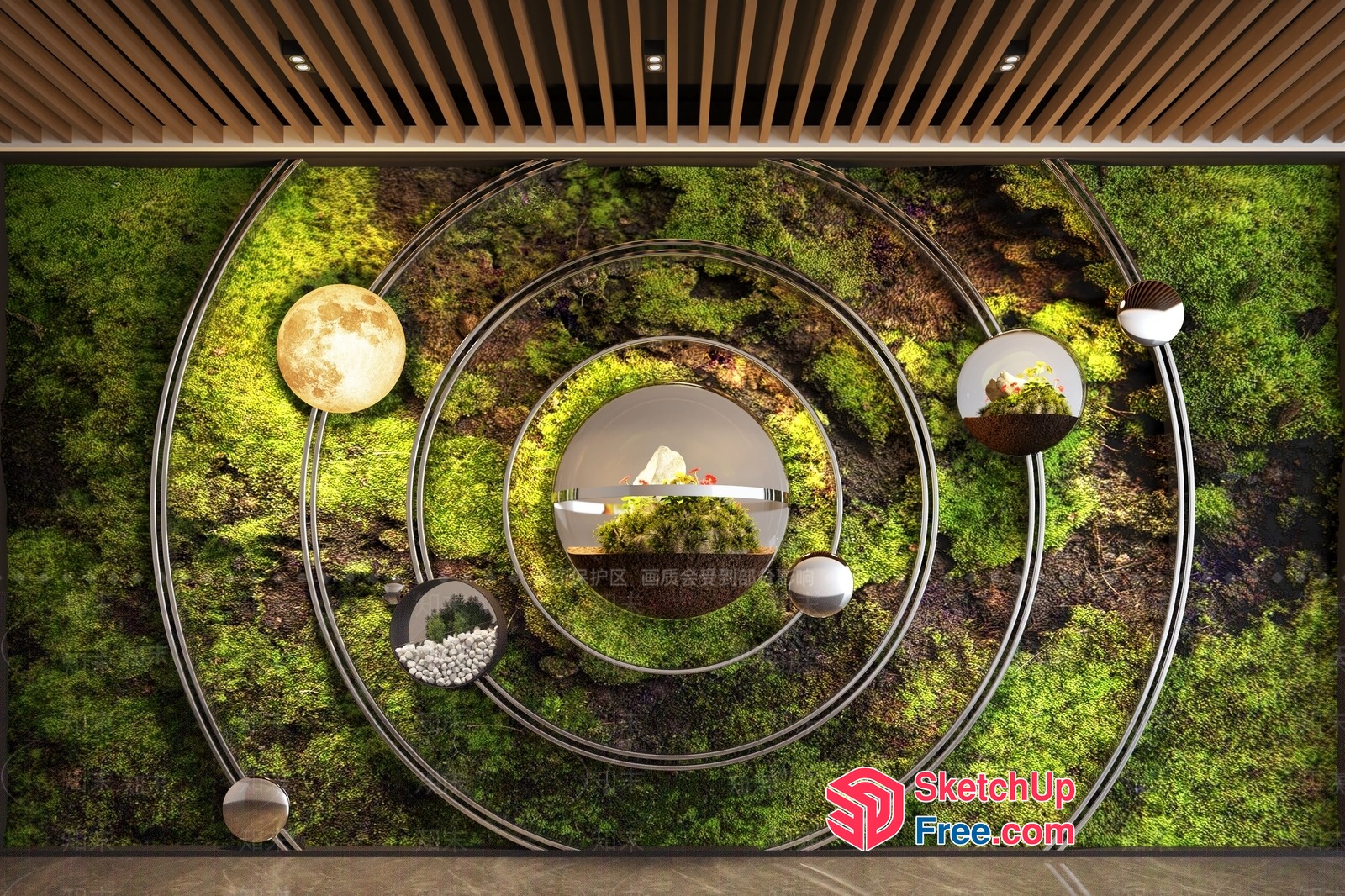 Futuristic Greenery Interior Design 3D SketchUp File
