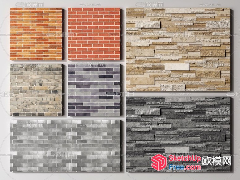 Brick Pattern Wall Decorations 3D SketchUp File
