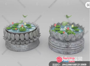 Water Lily Pond Decoration 3D SketchUp File
