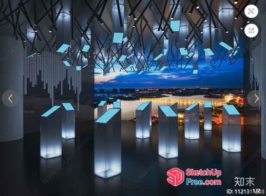 Modern Glass And Steel Structure With City View 3D SketchUp File