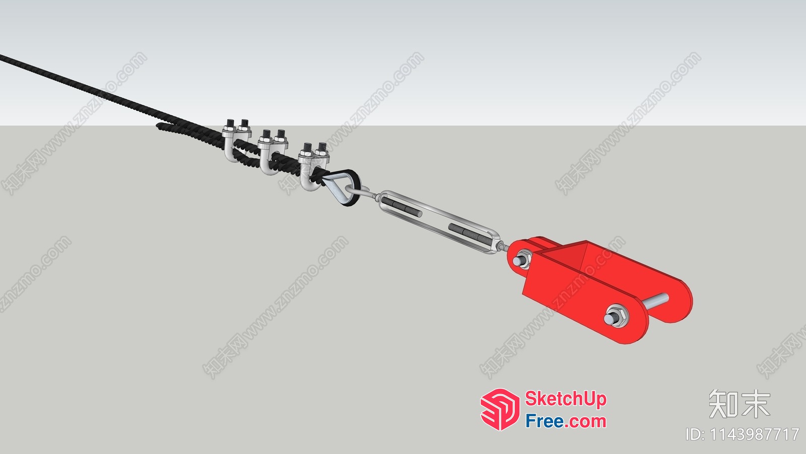 Industrial Style Metal Cable Clamp 3D SketchUp File