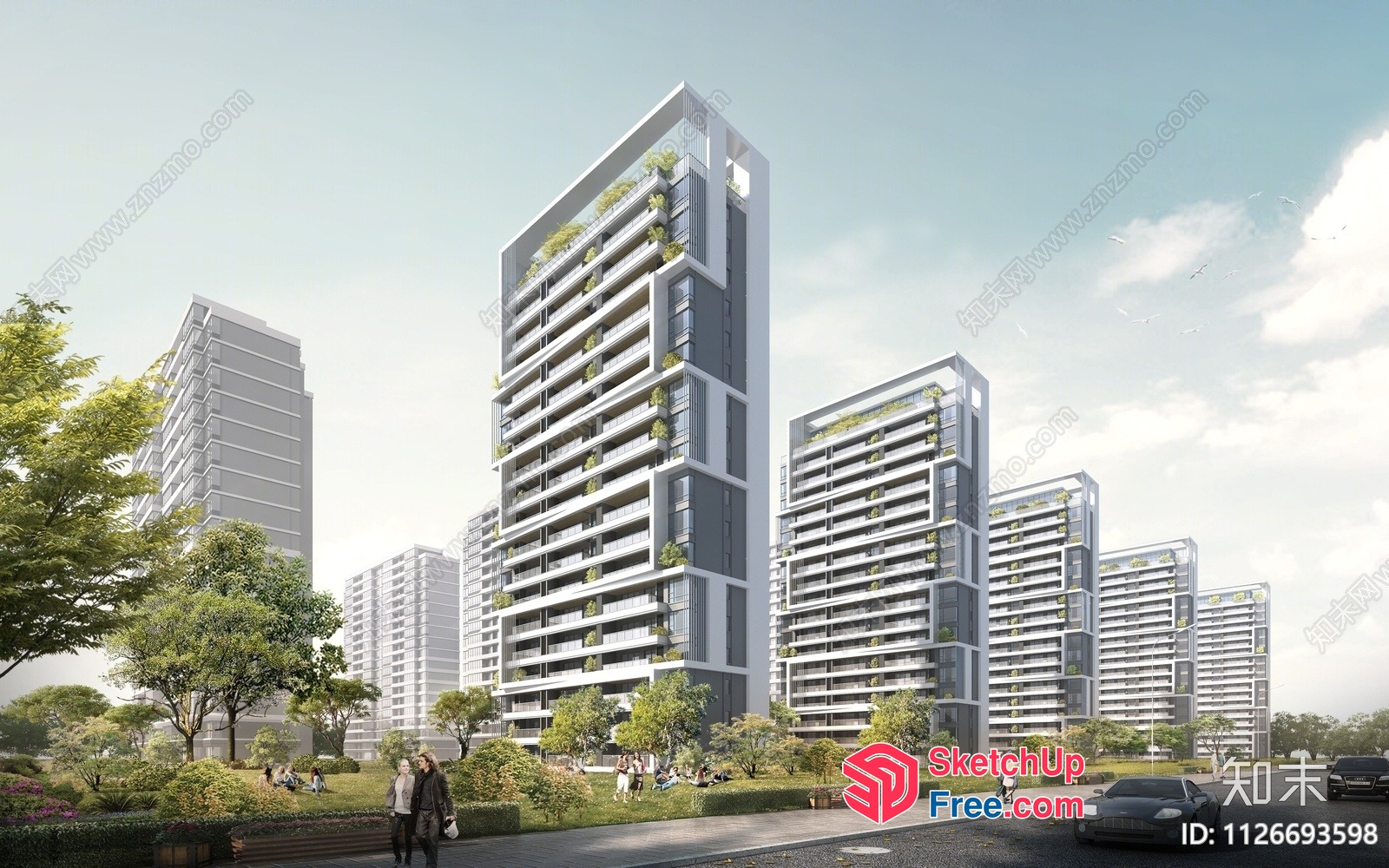 Modern Urban Residential Complex 3D SketchUp File