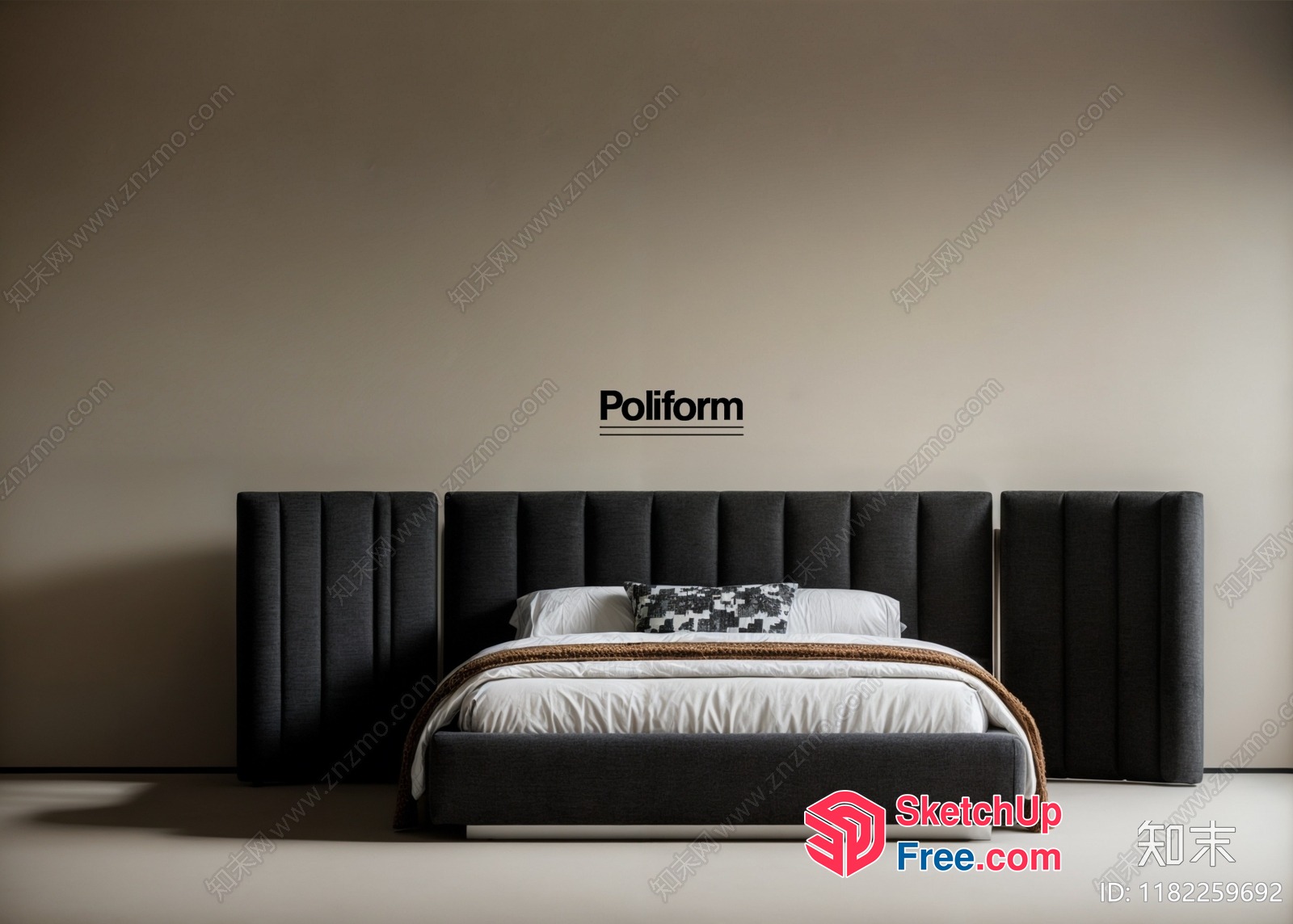 Poliform Bed And Headboard Set 3D SketchUp File