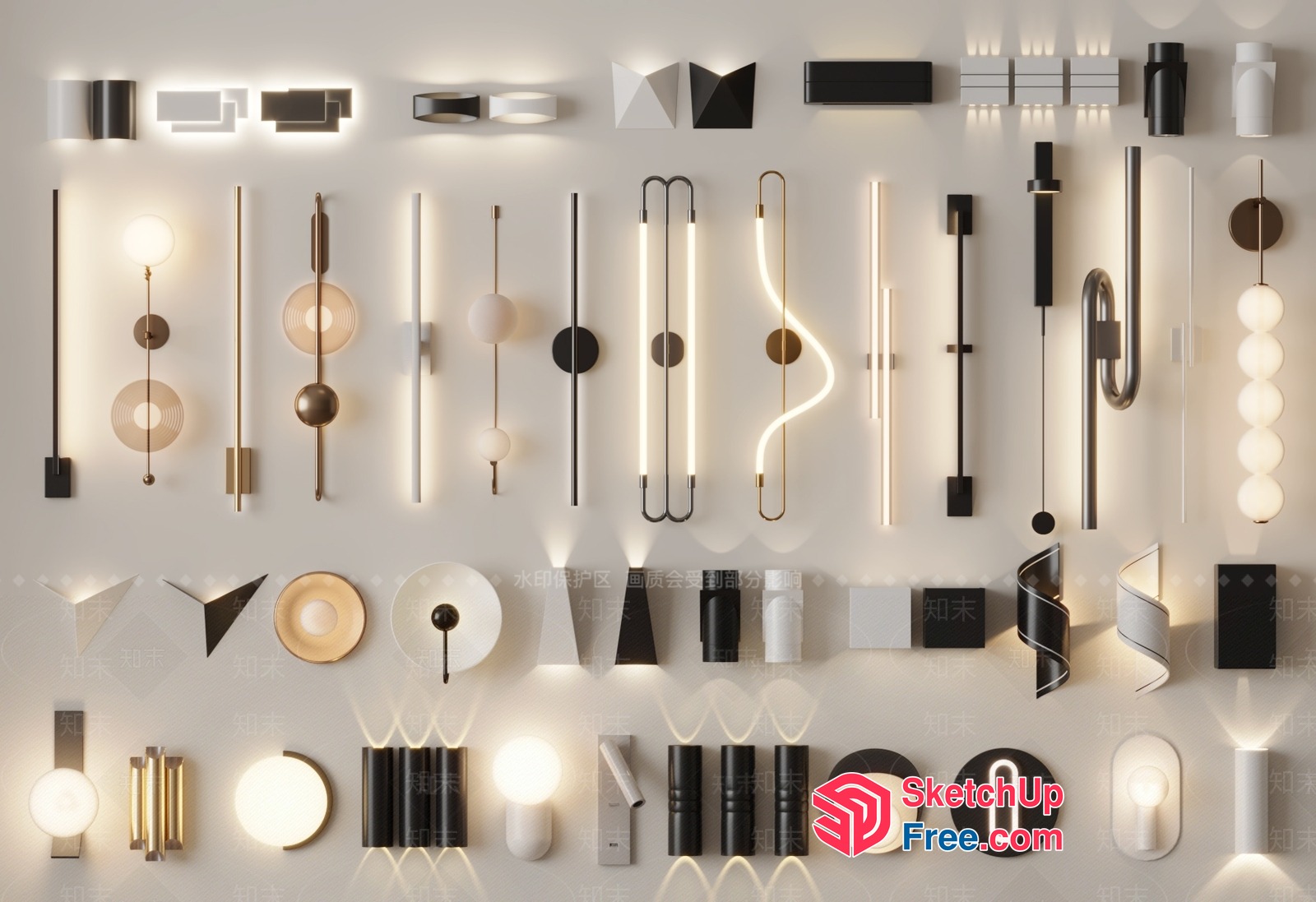 Modern Lighting Fixtures Collection 3D SketchUp File