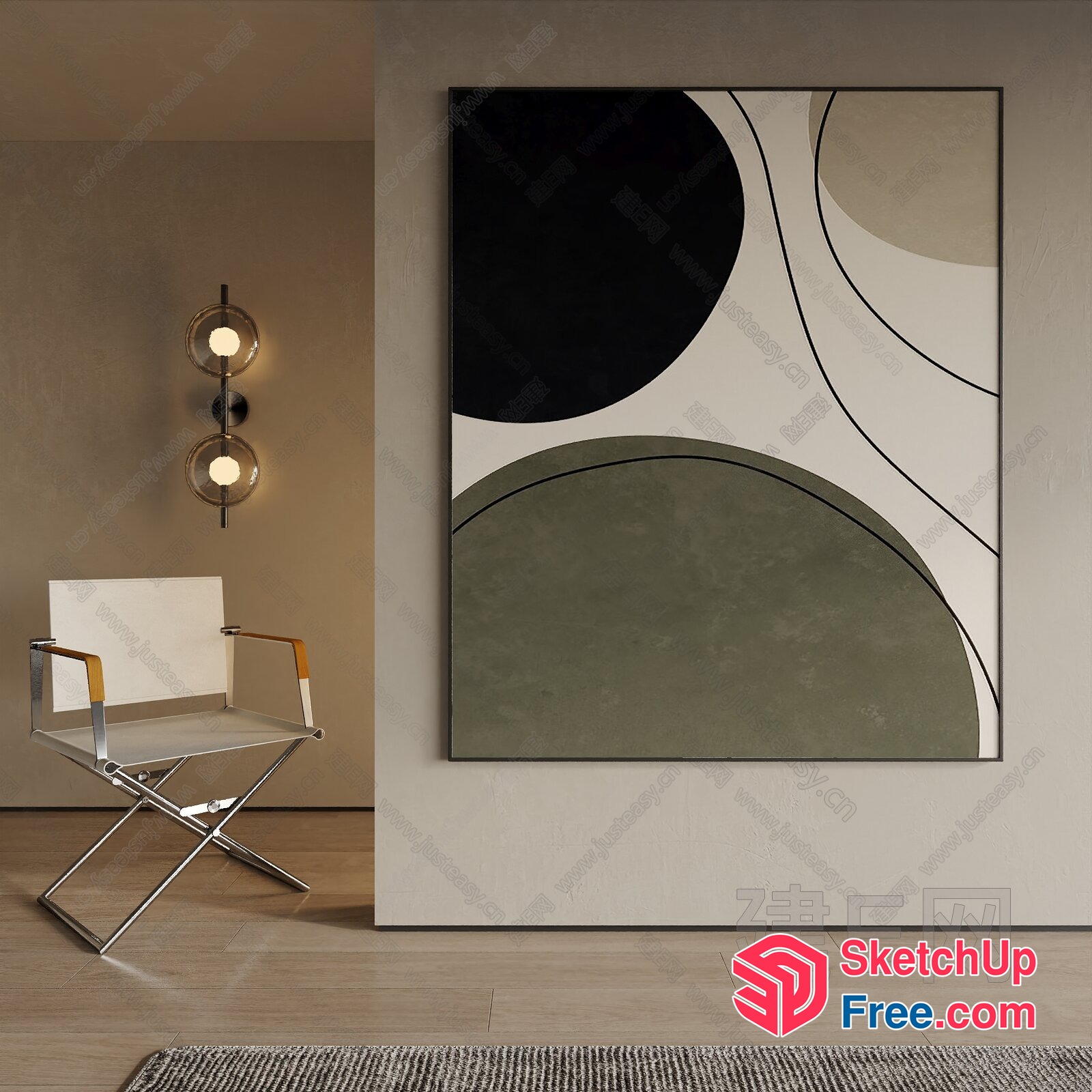 Minimalist Modern Artistic Interior Design 3D SketchUp File