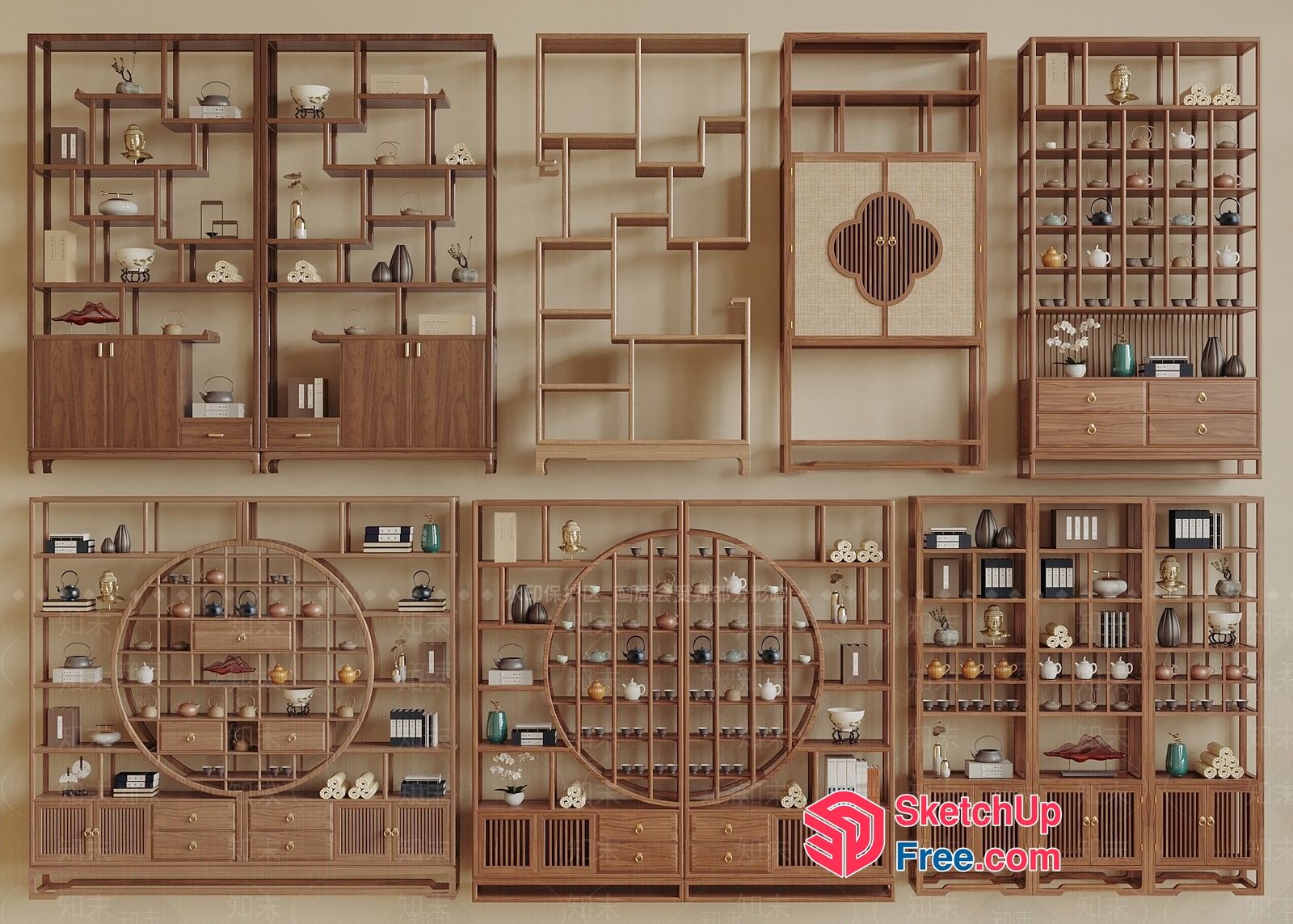 Elegant Asian-Inspired Wall Decor 3D SketchUp File