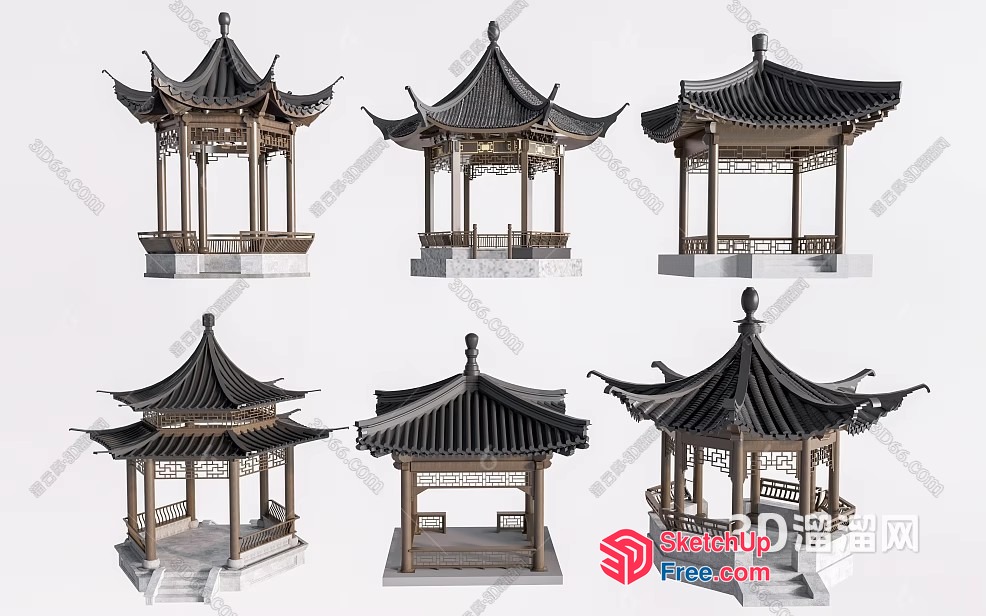 Asian Pavilion Architecture 3D SketchUp File