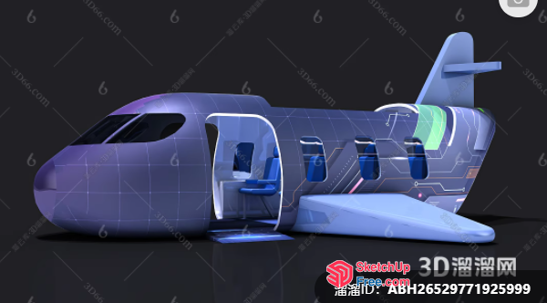 3D Model Of A Train With Interior Details 3D SketchUp File