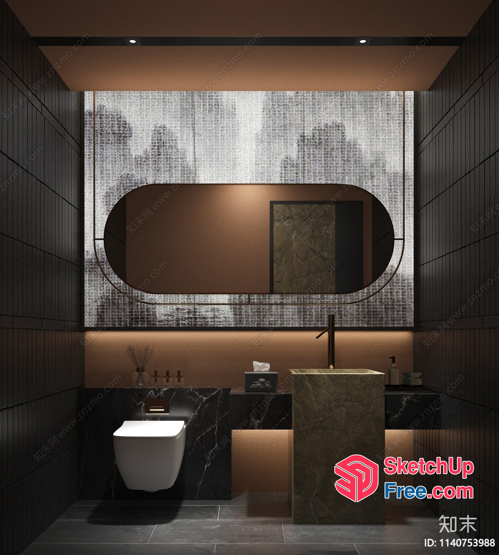 Luxurious Modern Bathroom With Elegant Fixtures 3D SketchUp File