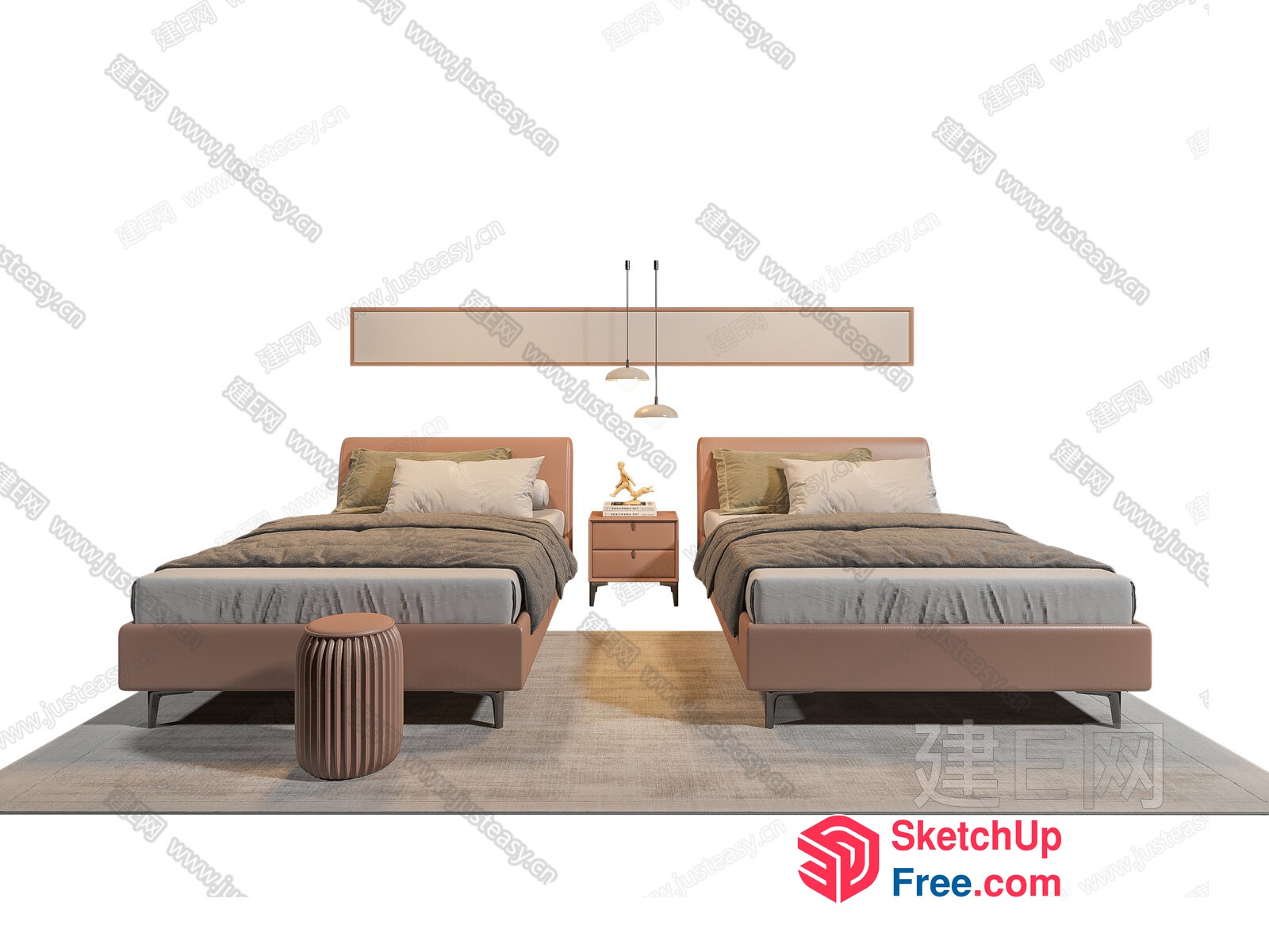 Modern Minimalist Bedroom Design 3D SketchUp File