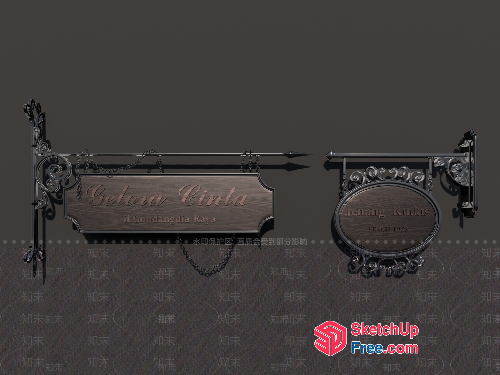 Elegant Traditional Signage 3D SketchUp File